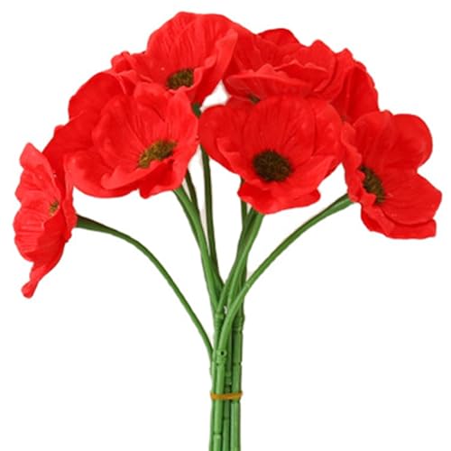 Mohnblumen künstlich, 10pcs Real Touch Bouquet für Vase, Hochzeit, Schreibtisch/13 Zoll von Licsaliwe