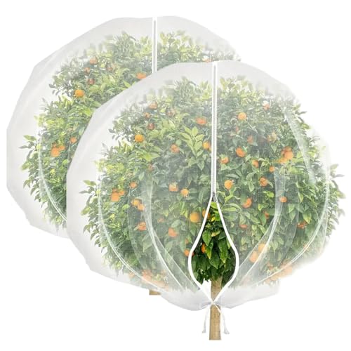 Obstbaumnetze, 2pcs Feinnetzbuschabdeckung mit Reißverschlusskordel für Blaubeerpflanzenschutz (1 * 1, 2 m) von Licsaliwe