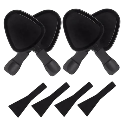 Raclette Grill Pfanne 4pcs mit Nylonspatel, Metalldreieckskäsepfanne für Raclette Grill, Ersatzdessert Beilage von Licsaliwe