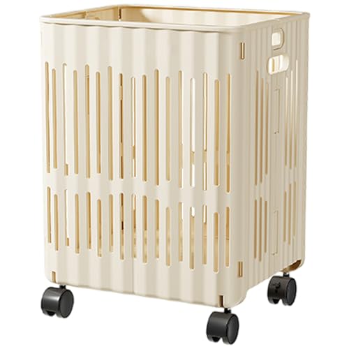 Rollender Wäschereikorb, faltbarer Hohlkorb mit Rädern, großer Kapazität Plastikwäschekorb für Home/ 20x15x12 Zoll Rollender Wäschereikorb, faltbarer Hohlkorb mit Rädern, großer Kapazität Plastikwäschekorb für Home/ 20x15x12 Zoll von Licsaliwe