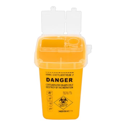 Sharps Bin Plastik Rasierer Entsorgungskoffer Tattoo Piercing Nadeln Abfall Box Behälter gelb, Sharps Bin von Licsaliwe
