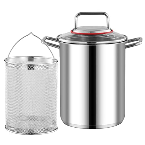 Stahlgur -Frittyer 3.5L, Edelstahlbraten mit Korb, Deckel, Griff für Fische, Garnelen, Hühnchen, Pommes, Pommes Stahlgur -Frittyer 3.5L, Edelstahlbraten mit Korb, Deckel, Griff für Fische, Garnelen, Hühnchen, Pommes, Pommes von Licsaliwe