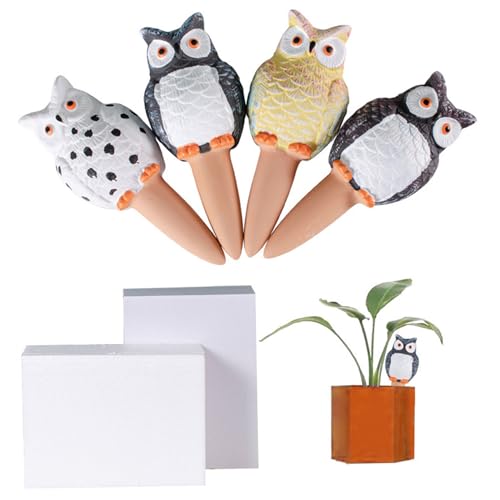 Terra Cotta Owl Plant Gießen Spikes, automatische Wasserlampen für langsame Freisetzungen für Innenpflanzen im Freien im Freien/7x3 Zoll von Licsaliwe
