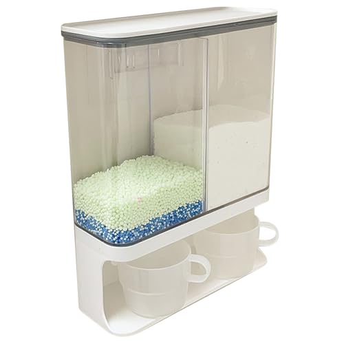 Wäschereipulverspender 3000 ml, 2 Gurt wasserdichte, staubfeste Wandmontagedwaschmittelbehälter mit 2 Tassen Wäschereipulverspender 3000 ml, 2 Gurt wasserdichte, staubfeste Wandmontagedwaschmittelbehälter mit 2 Tassen von Licsaliwe