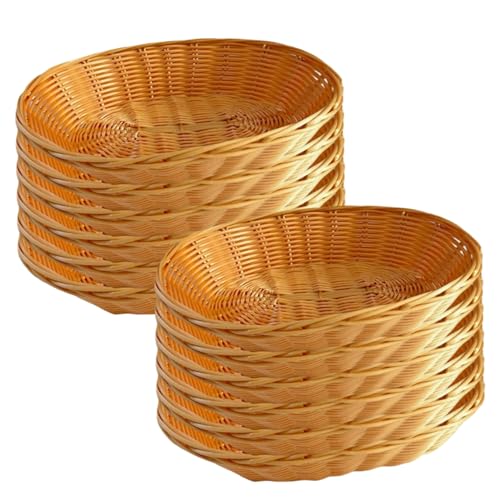 Weidenbrotkorb, 12 Prozent Plastikweberei mit Mehrzweckkorb für Obst Gemüse/ 11 x 9 Zoll Weidenbrotkorb, 12 Prozent Plastikweberei mit Mehrzweckkorb für Obst Gemüse/ 11 x 9 Zoll von Licsaliwe