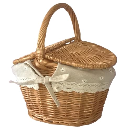 Weidenpicknickkorb, Kleiner Korb mit Baumwollwäsche für Camping, Garten, Park, Outdoor/ 15x11x6.7 Weidenpicknickkorb, Kleiner Korb mit Baumwollwäsche für Camping, Garten, Park, Outdoor/ 15x11x6.7 von Licsaliwe