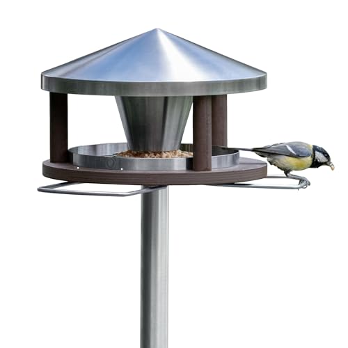 LicusDesign Vogelhaus mit Ständer wetterfest aus Edelstahl - Stabiles Vogelfutterhaus für draußen, modern aus Metall - Vogelfutterstation - Futterhaus für Vögel stehend LicusDesign Vogelhaus mit Ständer wetterfest aus Edelstahl - Stabiles Vogelfutterhaus für draußen, modern aus Metall - Vogelfutterstation - Futterhaus für Vögel stehend von LicusDesign