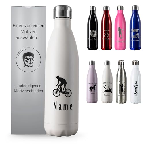 LicusDesign Thermosflasche mit Gravur 750 ml Trinkflasche Personalisiert Personalisierte Trinkflasche mit Namen Trinkflasche Gravur Thermoskanne Gravur Thermosflasche Gravur Personalisierte Flasche von LicusDesign