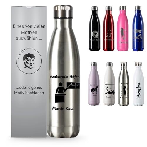 LicusDesign Thermosflasche mit Gravur 750 ml Trinkflasche Personalisiert Personalisierte Trinkflasche mit Namen Trinkflasche Gravur Thermoskanne Gravur Thermosflasche Gravur Personalisierte Flasche von LicusDesign