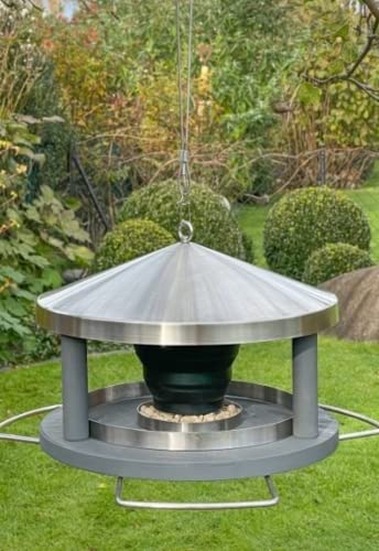 LicusDesign Vogelhaus zum Aufhängen wetterfest aus Edelstahl - Vogelfutterhaus - Futterhaus für Vögel hängend, Vogel Futterhaus modern - Vogelhäuschen, Vogelfutterspender Vogelfutterstation von LicusDesign