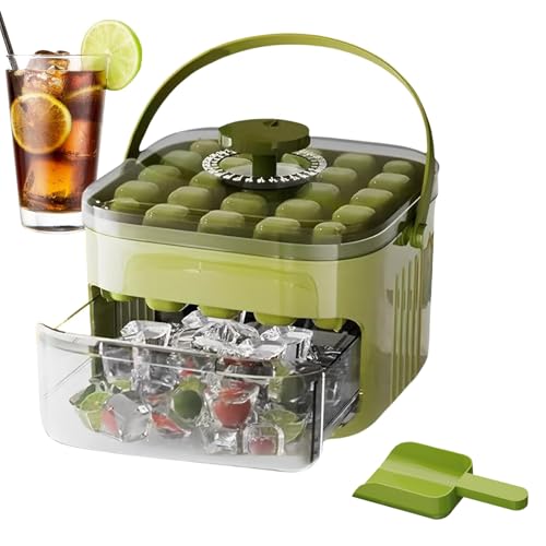 Easy Press Ice Maker, Eiswürfelform mit Mülleimer und Schaufel, Doppelte Eiswürfelformen mit 50 Eiswürfel, einfaches Drücken, Kühlen von Whiskey, Cocktail, Kaffee (A) von Lidary