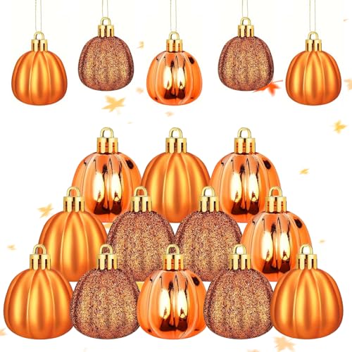 Herbstdeko Kürbis Deko | 12 Stück Herbst Deko Kürbis Hängende, Herbstdeko Innen Kürbisse für Herbstdeko, Halloweendeko, Party Dekoration (12er) von Lidary