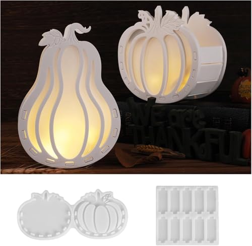 Silikonform Kürbis Deko | Silikonformen Gießformen Herbst, Halloween Kürbis Silikonform Gießformen Silikon, Gipsformen zum Gießen für Herbstdeko Halloweendeko (E) von Lidary