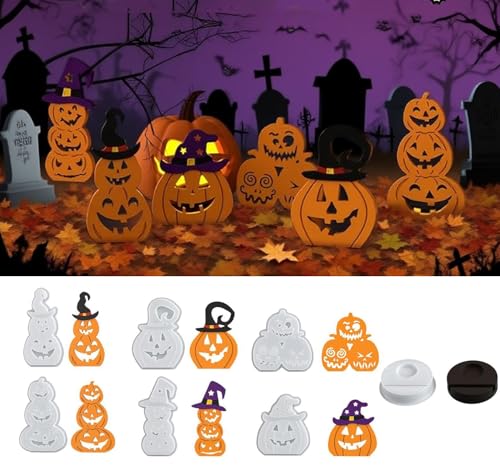 Silikonformen Gießformen Halloween Kürbis | Silikonform Kürbis Deko, Gießformen Silikon Kürbis Silikonform Gießform, Gipsformen zum Gießen für DIY Herbstdeko Halloween Deko (B) von Lidary