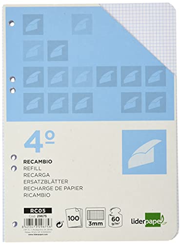 Ersatz LIDERPAPEL vierten 100 Blatt 60 g/m2 Bild 3 mm mit Rand 6 Bohrern von Liderpapel