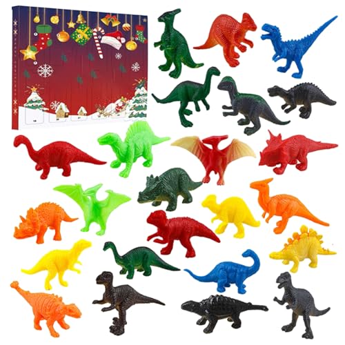 Adventskalender Dinosaurier Kinder - 24 Tage Countdown Kalender, Mini Dinosaurier Figuren Kinderspielzeug Spielzeug, Weihnachtsgeschenke Für Jungens Mädchen Jugendliche von Lieawy