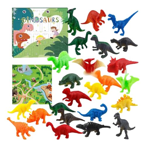 Adventskalender Dinosaurier Kinder - 24 Tage Countdown Kalender, Mini Dinosaurier Figuren Kinderspielzeug Spielzeug, Weihnachtsgeschenke Für Jungens Mädchen Jugendliche von Lieawy
