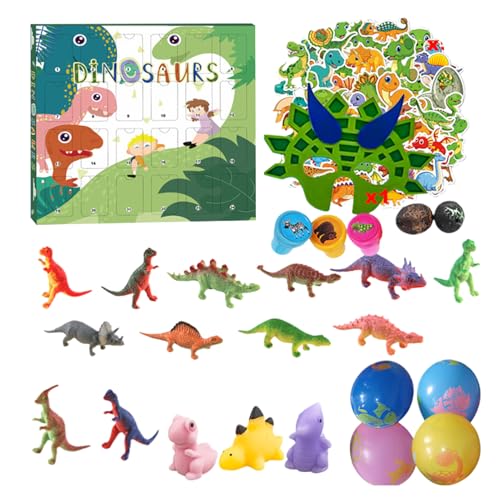 Adventskalender Dinosaurier Kinder - 24 Tage Countdown Kalender, Mini Dinosaurier Figuren Kinderspielzeug Spielzeug, Weihnachtsgeschenke Für Jungens Mädchen Jugendliche von Lieawy