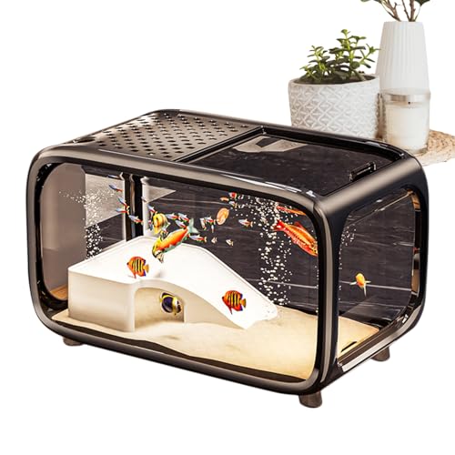 Lieawy Aquarium Becken,Kompaktes Landschaftsaquarium für Kampffische - Klarer Acryl Landschaftsbehälter Mit Fütterungsöffnung Für Fische Schildkröten Wassertiere Lieawy Aquarium Becken,Kompaktes Landschaftsaquarium für Kampffische - Klarer Acryl Landschaftsbehälter Mit Fütterungsöffnung Für Fische Schildkröten Wassertiere von Lieawy