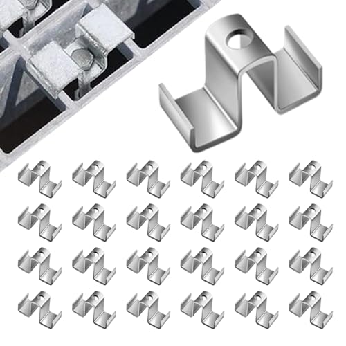 Lieawy Grating Saddle Clip - 25 Stück Gitterrost Sattelschellen Zur Befestigung Von Schrauben,Wetterfeste Halterung Für Roste Brückenbeläge Entwässerungssysteme Treppen Laufwege von Lieawy