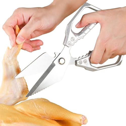 Lieawy Küchen Fleischschere, Edelstahl Küchenschere Mit Flaschenöffner-Funktion, Küchenschere Zum Knochentrennen Meeresfrüchte Hühnchen Schuppenentfernen von Lieawy