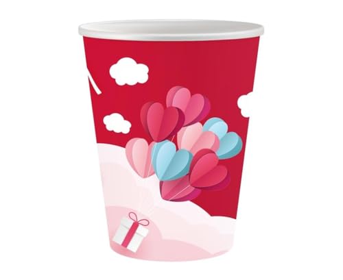 Love Is In The Air Red Pappbecher (6 Stück) 250 ml von Liebe