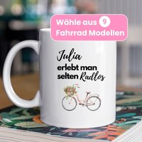Fahrrad Geschenk Tasse Mit Name, Arbeitskollegin, Freundin, Chefin, Persönliches Liebhaber - Dich Erlebt Man Selten Radlos von LiebeVerschenkenDE