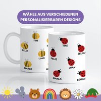 Personalisiertes Geschenk Erzieherin, Kita Gruppe, Kindergarten, Kinderbetreuung, Tasse, Danke, Zum Abschied, Käfer, Biene, Sonne von LiebeVerschenkenDE