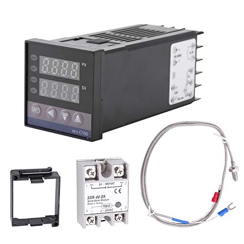0 ℃ ~ 1300 ℃ Digitaler Thermostatschalter REX-C100, LED PID Heizungsregler Kits für Thermostat Temperaturregler AC110V-240V von LiebeWH