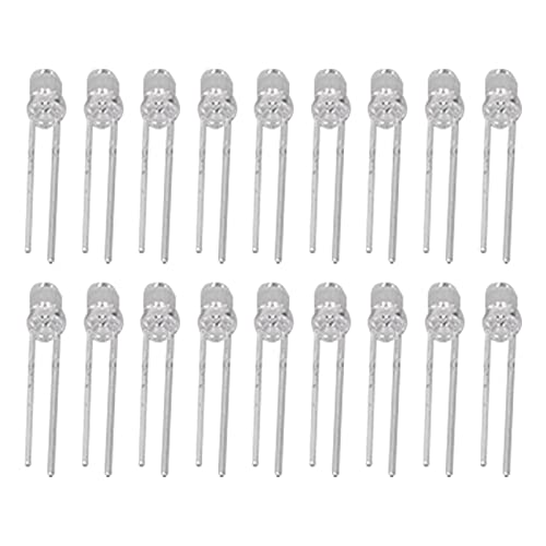 100 Stück LED-Leuchtdiode 8 Farben LED-Leuchtfarbe Lampe Elektronische Komponenten-Kit LED-Schaltkreis-Sortiment-Kit 3 Mm 3 V für Wissenschaftsprojekt-Experimente (Weiß) von LiebeWH