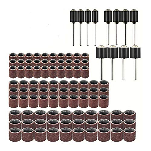 102 Stück Rotationsschleifring mit 90 Stück Sandring und 12 Stück Sandtrommel für Dremel-Rotationswerkzeug von LiebeWH