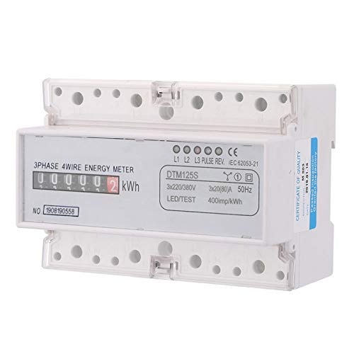 3 Phasen Leistungsmesser Dreidraht Energiezähler Energieverbrauch Digitaler Stromzähler Drehstromzaehler 220/380V 20-80A Weiß 3 Phasen Leistungsmesser Dreidraht Energiezähler Energieverbrauch Digitaler Stromzähler Drehstromzaehler 220/380V 20-80A Weiß von LiebeWH