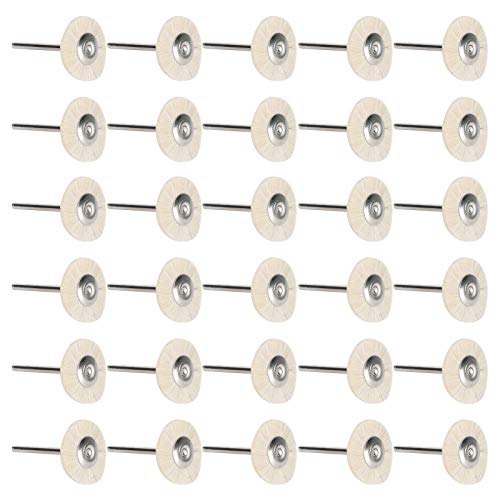 30 Stück Holzschnitzpinsel-Rad, Mini-Drahtbürsten-Rad, Farbentfernungs-Polierwerkzeuge für Leder, Klarer Kleber (Wollmähne) von LiebeWH