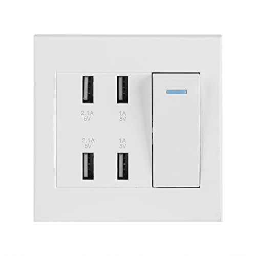 4 Ports Switch Control 5V Prize USB Encastrable Prize USB Murale 2.1A/1A 4100Ma USB Wandmontierte Steckdose Ladegerät Steckdose(220~250V) von LiebeWH