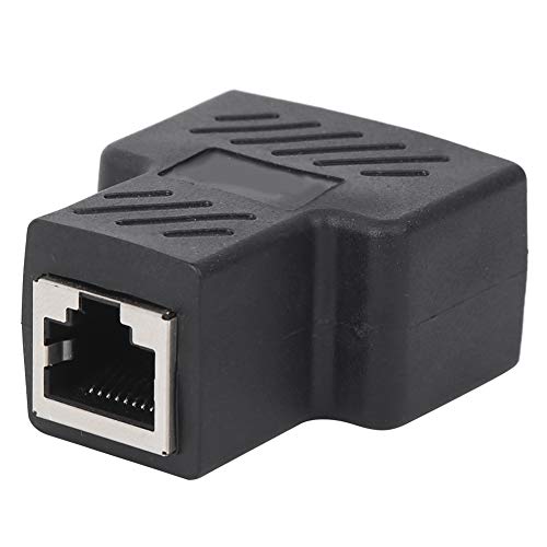 5-teiliger Netzwerk-Splitter RJ45 1-in-2-Dreiwege-Adapter LAN-Ethernet-Buchsenstecker-Adapter-Drahtverlängerung Schwarz Industrielle Elemente von LiebeWH