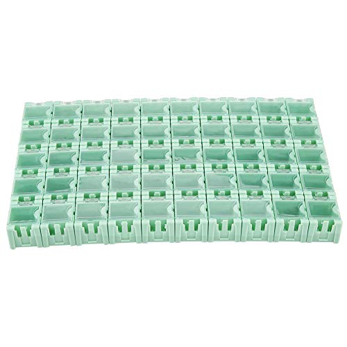 50 Stück/Set SMD Aufbewahrungsbo Grüne IC-Komponenten-SMD-Box SMD-SMT-Behälter für Elektronische Komponenten Mini-Aufbewahrungsboxen-Kit von LiebeWH