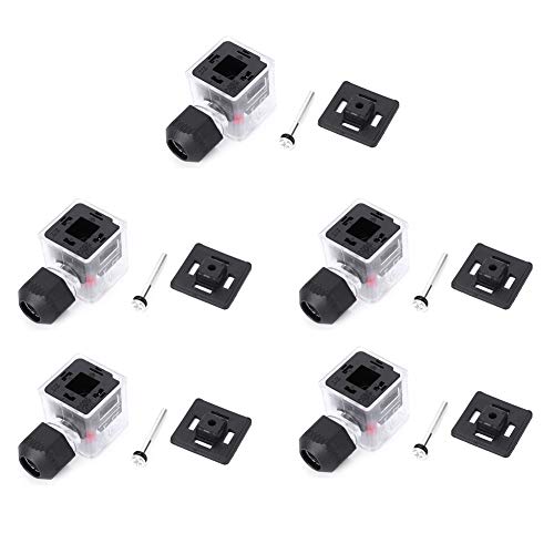 5PC Stecker Magnetventil, Magnetspulenstecker Elektrischer Stecker Wasserdicht Staubdicht Transparent Mit Leichtem Gleichstrom ohne Kabel für Magnetventil(24V) von LiebeWH