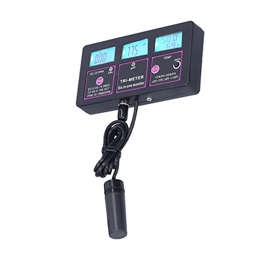 6 in 1 Digitaler Wassertester Wasserqualitätsmonitor Wasserqualitätstester TDS Tragbares LCD-Display ABS-Wasserqualitätstester Multifunktions-PH-Temp-EC-CF-RH-TDS-Messgerät für von LiebeWH