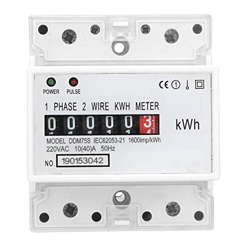 Einphasen kWh Zähler, DIN Rail Stromzähler mit 4P LED Din Rail Stromverbrauch Wattmeter Energy Mete 220 V/230 V 50/60 Hz Einphasen kWh Zähler, DIN Rail Stromzähler mit 4P LED Din Rail Stromverbrauch Wattmeter Energy Mete 220 V/230 V 50/60 Hz von LiebeWH