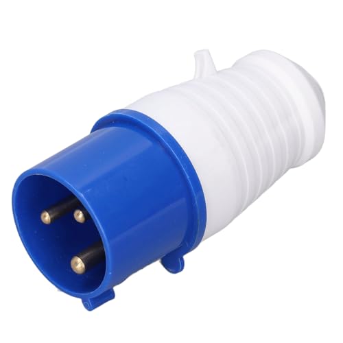 CEE Stecker 3-polig 32A IP44 Wasserdichter Stecker 220-250V CEE-Stecker Industriesteckdose Blau CEE-Steckdose für die Industrie (HR-023 (male)) von LiebeWH
