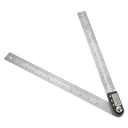 LiebeWH 0-300 Mm Winkelfinder, Elektronischer Protraktor-Lineal von Edelstahl Digital Goniometer Gehrung Lineal mit LCD Deutlich Anzeige von LiebeWH
