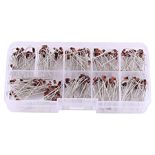 LiebeWH 200pcs 10 Werte Zener Diode, 1N4739 Sortiment Electronic Zener Diode Kit mit Speicherbox 1N4738 1N4739 1N4740 1N4741 1N4742 1N4743 1N4744 1N4745 1N4746 1N4748 von LiebeWH
