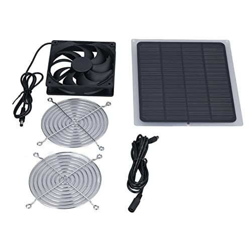 LiebeWH 6W Solarpanel -Lüfter mit Schutznetz Solarventilator Wasserdichtes Greenhouse Chicken Coop Solar Lüfter für den Außenbereich von LiebeWH