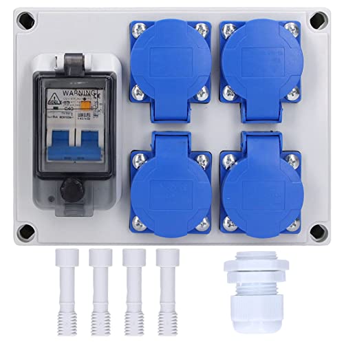 LiebeWH Aussensteckdose Wasserdicht Outdoor Wandsteckdose Doppelsteckdose Deutsche Steckdosenbox 200‑250V Steckdose Mehrfachsteckdose für Den Innen und Außenbereich von LiebeWH