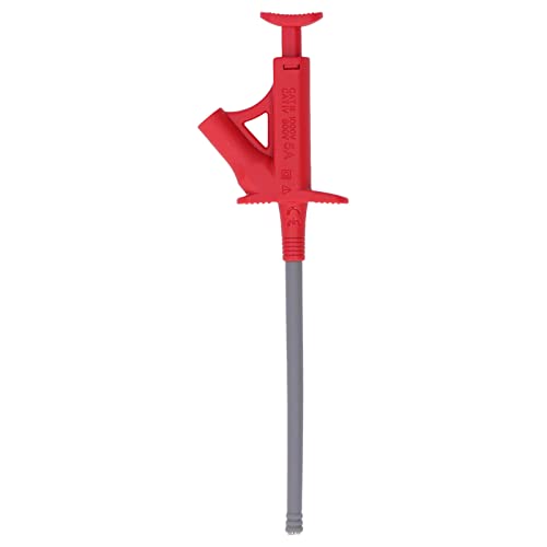 Messhaken-Clip Mini-Grabber-Überbrückungsdrähte Blei-Multimeter Autostrom Flexibler Messleitungs-Haken-Clip J.30042 + 4-mm-Bananenbuchse(rot) von LiebeWH
