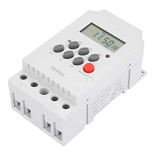 TM630A 12 V DC Mini LCD Digital Timer Schalter Zeitrelais Mikrocomputersteuerung Power Timer Schalter für Werbelichtkasten/Straßenlaterne/Ofen/Rundfunkgeräte (AC220V) von LiebeWH
