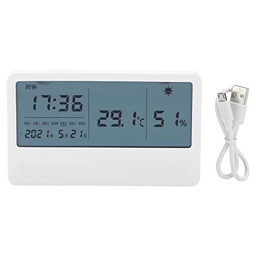 Thermometer Hygrometer Elektrisches Innenthermometer Hygrometer USB Elektronisches Wiederaufladbares Temperatur-Feuchtigkeits-Testgerät für Zuhause von LiebeWH