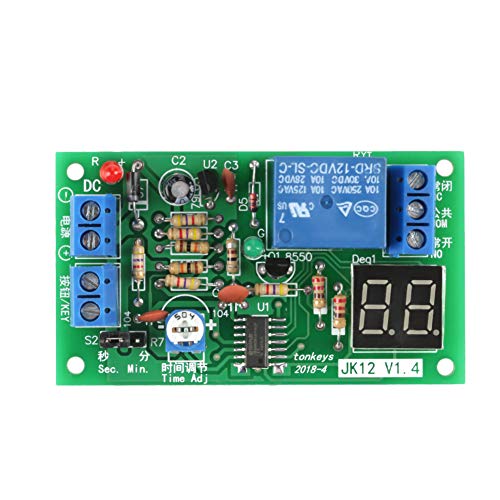 Timer-Modul Digitale LED-Anzeige Timer-Relais-Verzögerungsschaltermodul DC12V Einstellbare Timing-Relaisplatine, 1 ~ 99S/1 ~ 99M von LiebeWH