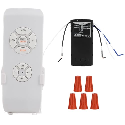 LiebeWH Universal Deckenventilator Fernbedienung 220V Decken Ventilator Fernbedienung Kit 3-Gang-Controller mit Timer und Empfänger für Drahtlose Decken Ventilator Lampen Steuerung von LiebeWH