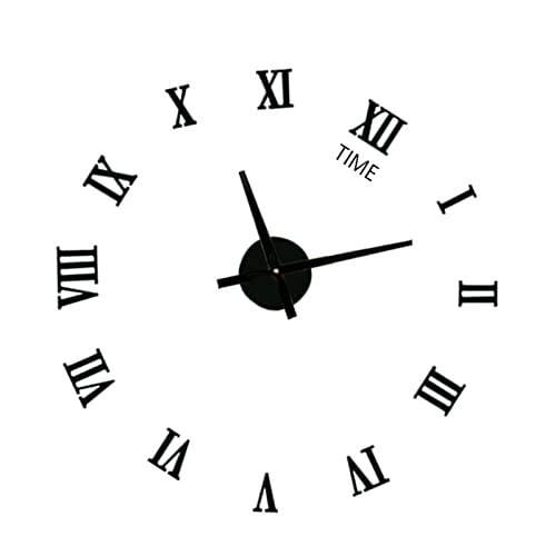 Wanduhr, Geräuschlos, Nicht Tickend, Wanduhr, Geräuschlos, Moderne 3D-Wanduhr aus Schwarzem Acryl, Selbstklebende DIY-Wanduhr, Batteriebetriebene Uhr, Zum Dekorieren des von LiebeWH